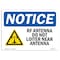 Signmission OSHA Sign, 10" H, Rigid Plastic, Rf Antenna Do Not Loiter Near Antenna Sign With Symbol, Landscape OS-NS-P-1014-L-18104 - alternate 1